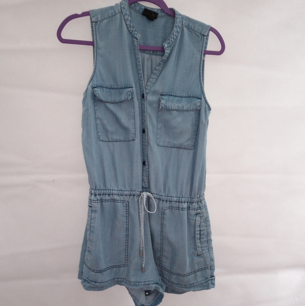 Blue Military Style Jumpsuit